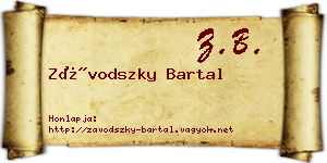 Závodszky Bartal névjegykártya